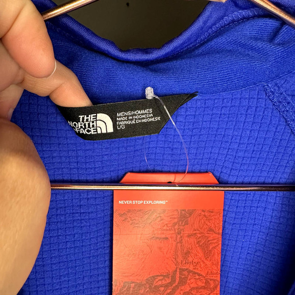 The North Face NF0A47FB Mountain Peaks Quarter Zip Up Fleece TNF Blue LARGE NWT - Picture 9 of 12